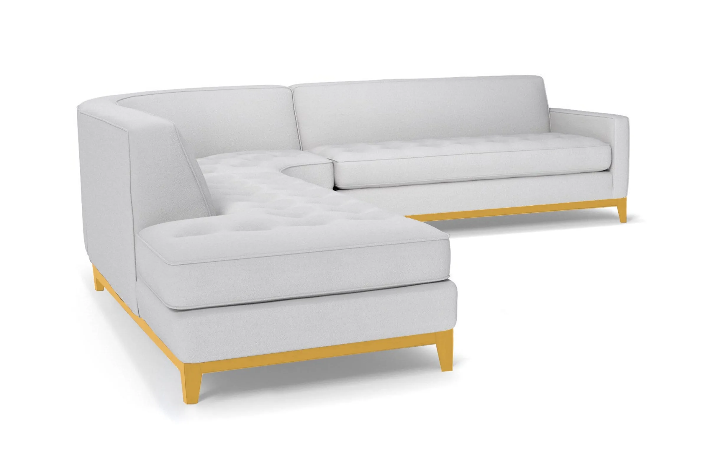 Monroe Drive 3pc Sleeper Sectional :: Leg Finish: Natural / Configuration: LAF - Chaise on the Left / Sleeper Option: Memory Foam Mattress