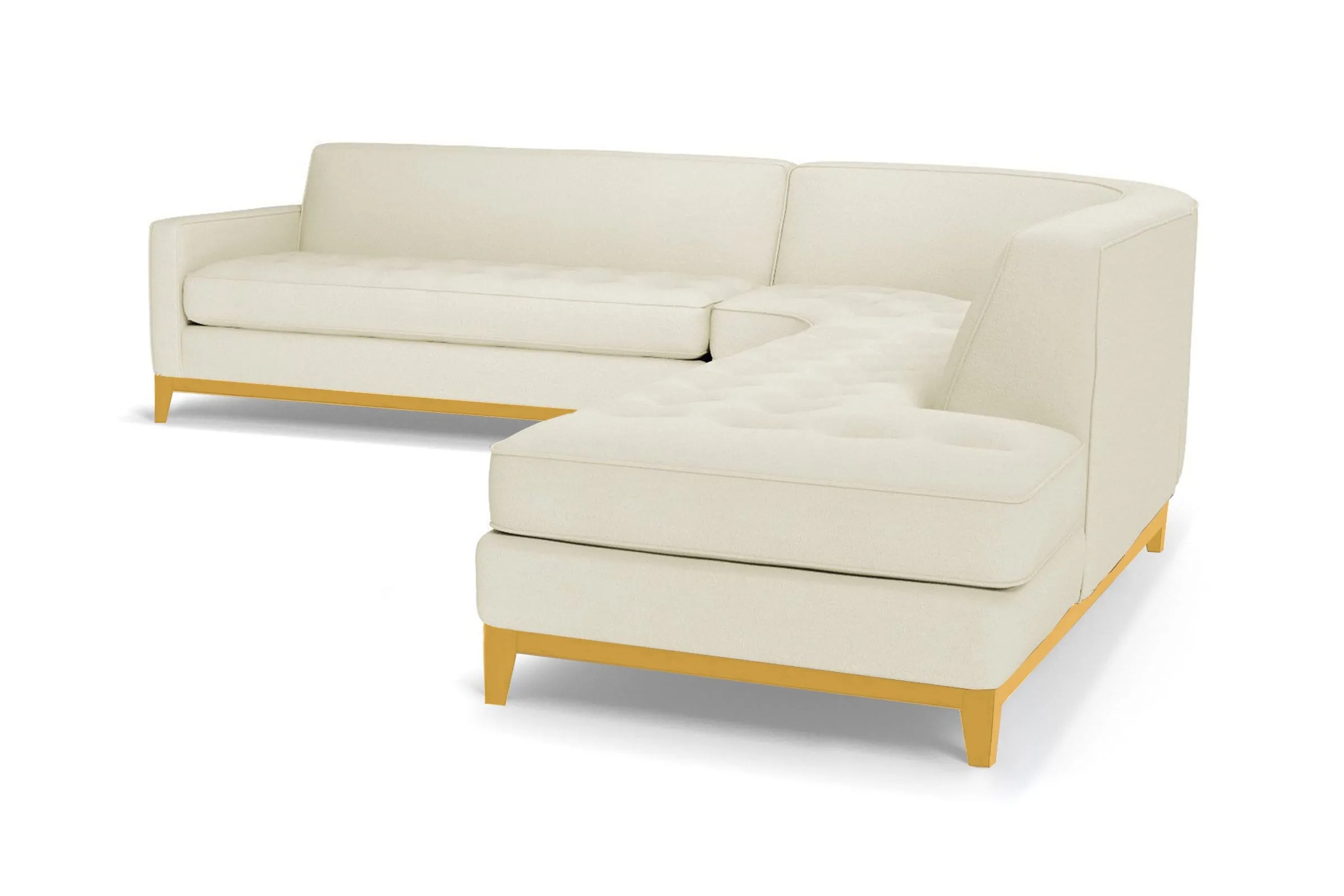 Monroe Drive 3pc Sleeper Sectional :: Leg Finish: Natural / Configuration: RAF - Chaise on the Right / Sleeper Option: Deluxe Innerspring Mattress
