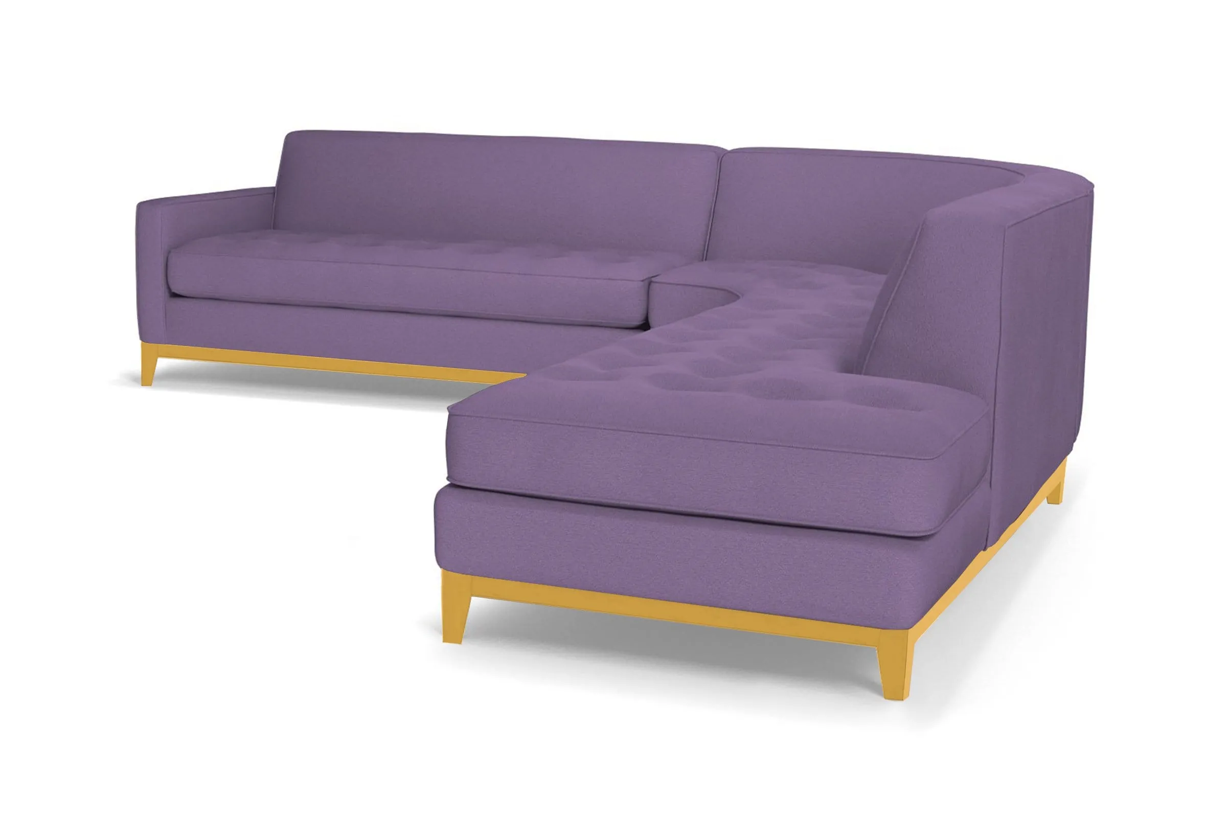 Monroe Drive 3pc Sleeper Sectional :: Leg Finish: Natural / Configuration: RAF - Chaise on the Right / Sleeper Option: Deluxe Innerspring Mattress