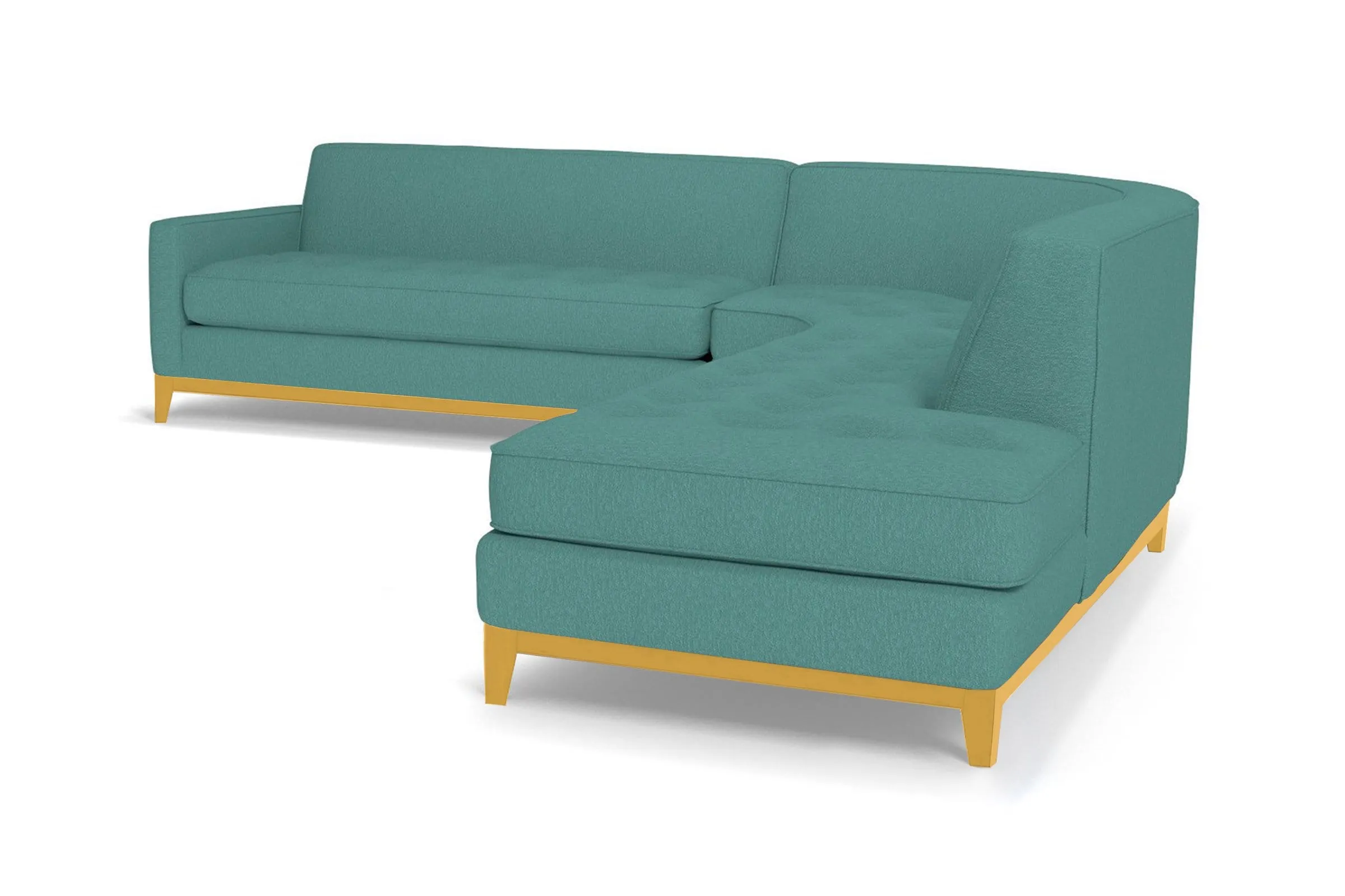 Monroe Drive 3pc Sleeper Sectional :: Leg Finish: Natural / Configuration: RAF - Chaise on the Right / Sleeper Option: Deluxe Innerspring Mattress