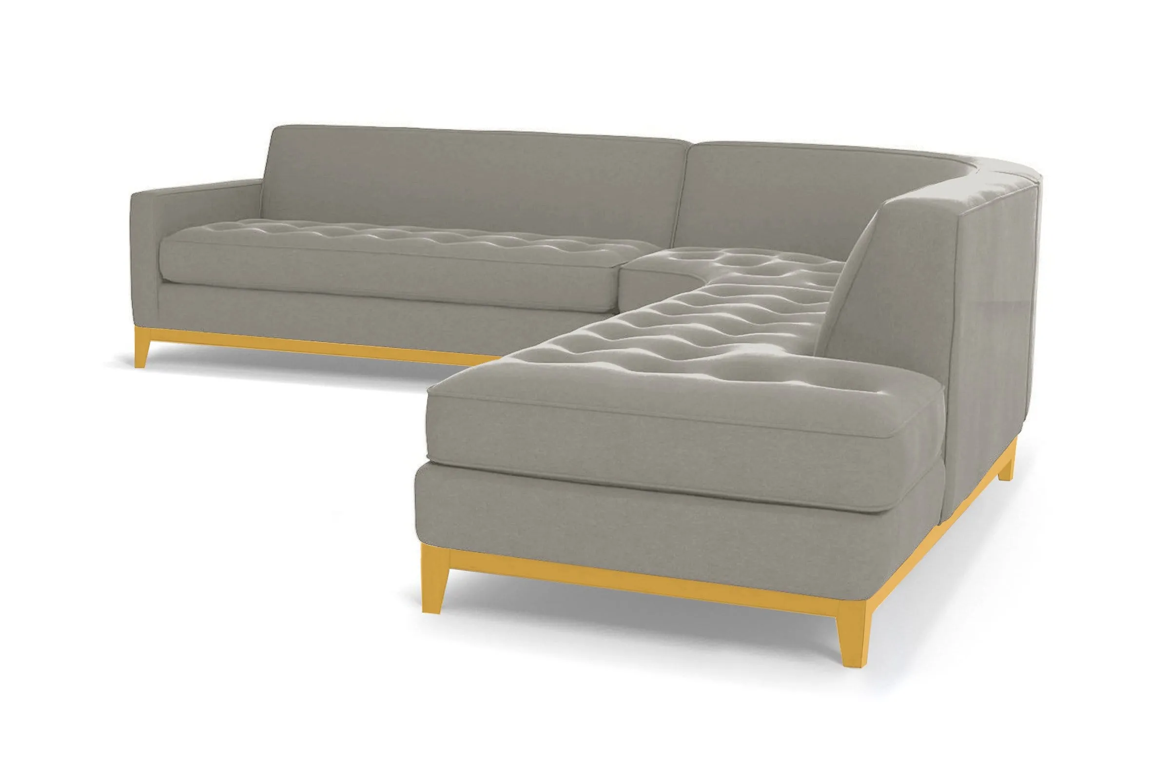 Monroe Drive 3pc Sleeper Sectional :: Leg Finish: Natural / Configuration: RAF - Chaise on the Right / Sleeper Option: Deluxe Innerspring Mattress