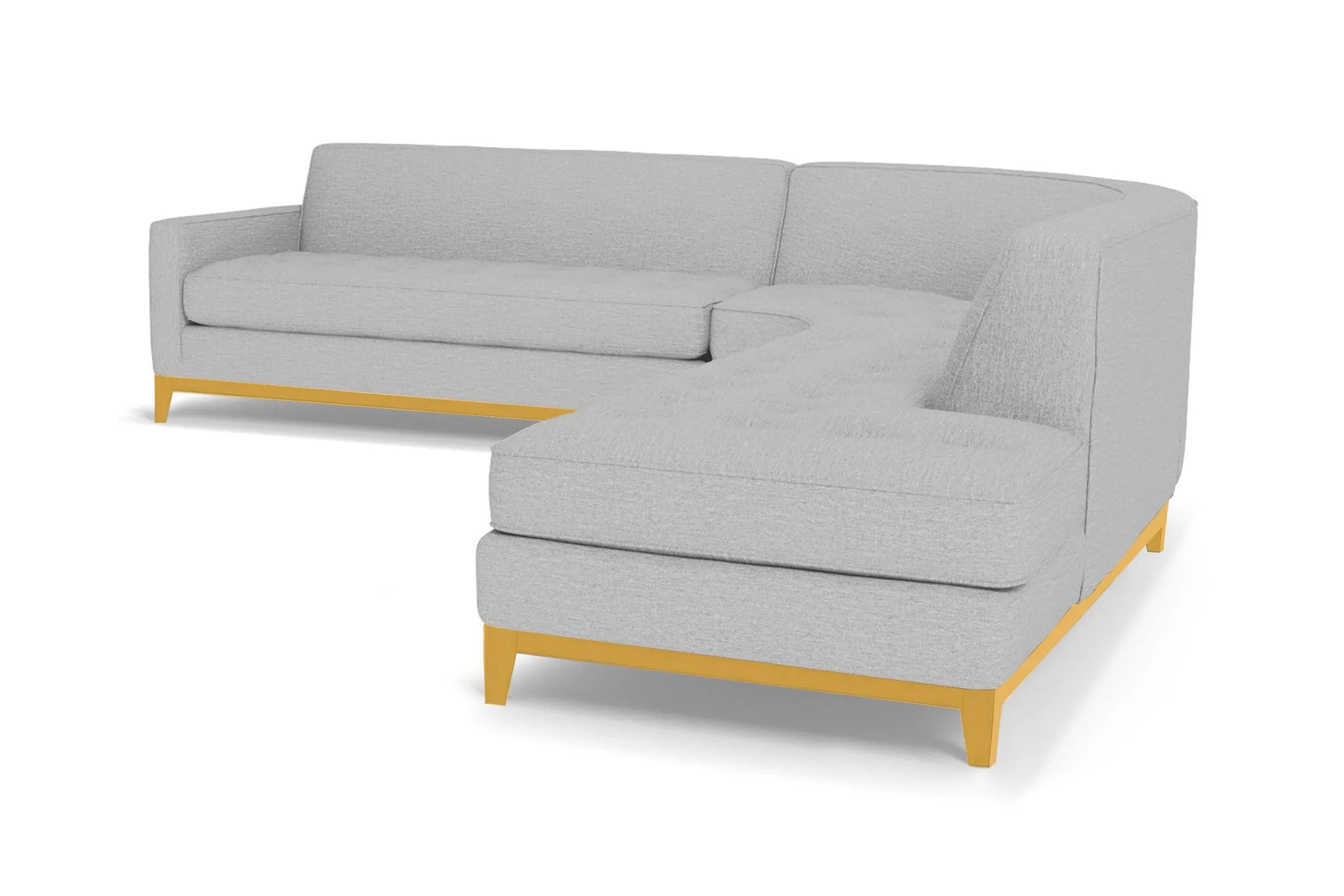 Monroe Drive 3pc Sleeper Sectional :: Leg Finish: Natural / Configuration: RAF - Chaise on the Right / Sleeper Option: Deluxe Innerspring Mattress