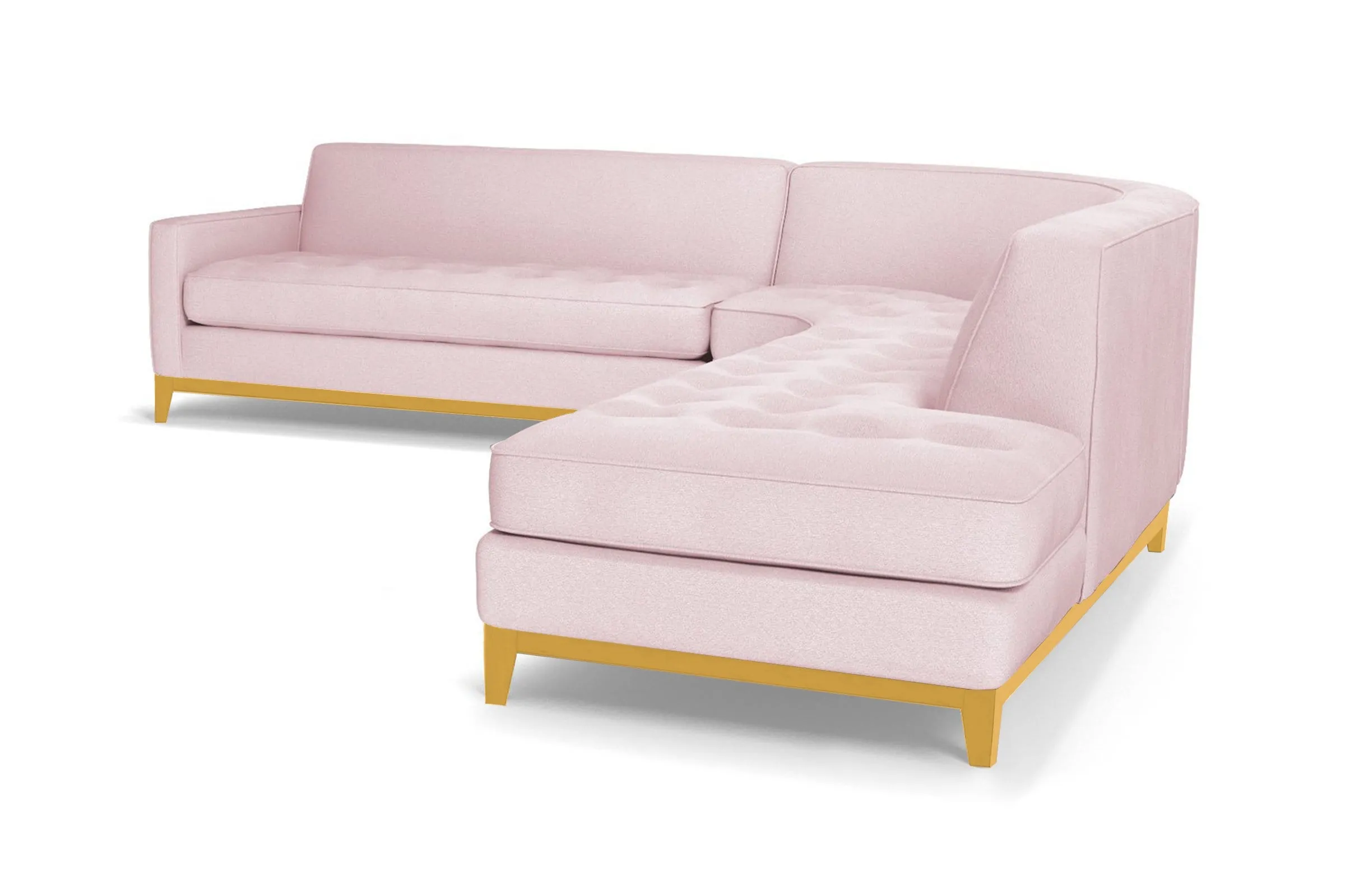 Monroe Drive 3pc Sleeper Sectional :: Leg Finish: Natural / Configuration: RAF - Chaise on the Right / Sleeper Option: Deluxe Innerspring Mattress
