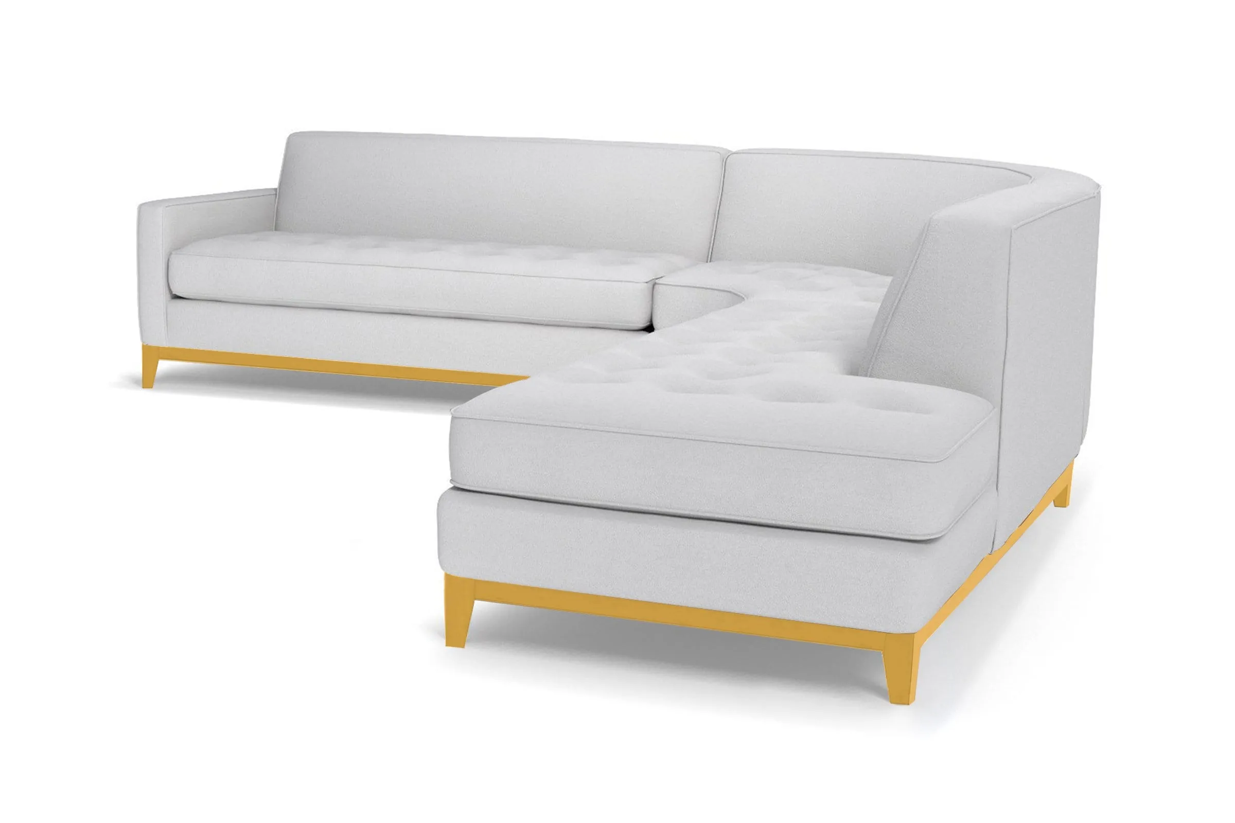 Monroe Drive 3pc Sleeper Sectional :: Leg Finish: Natural / Configuration: RAF - Chaise on the Right / Sleeper Option: Deluxe Innerspring Mattress