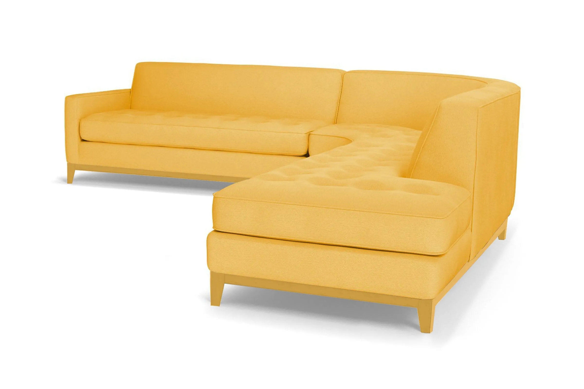 Monroe Drive 3pc Sleeper Sectional :: Leg Finish: Natural / Configuration: RAF - Chaise on the Right / Sleeper Option: Deluxe Innerspring Mattress