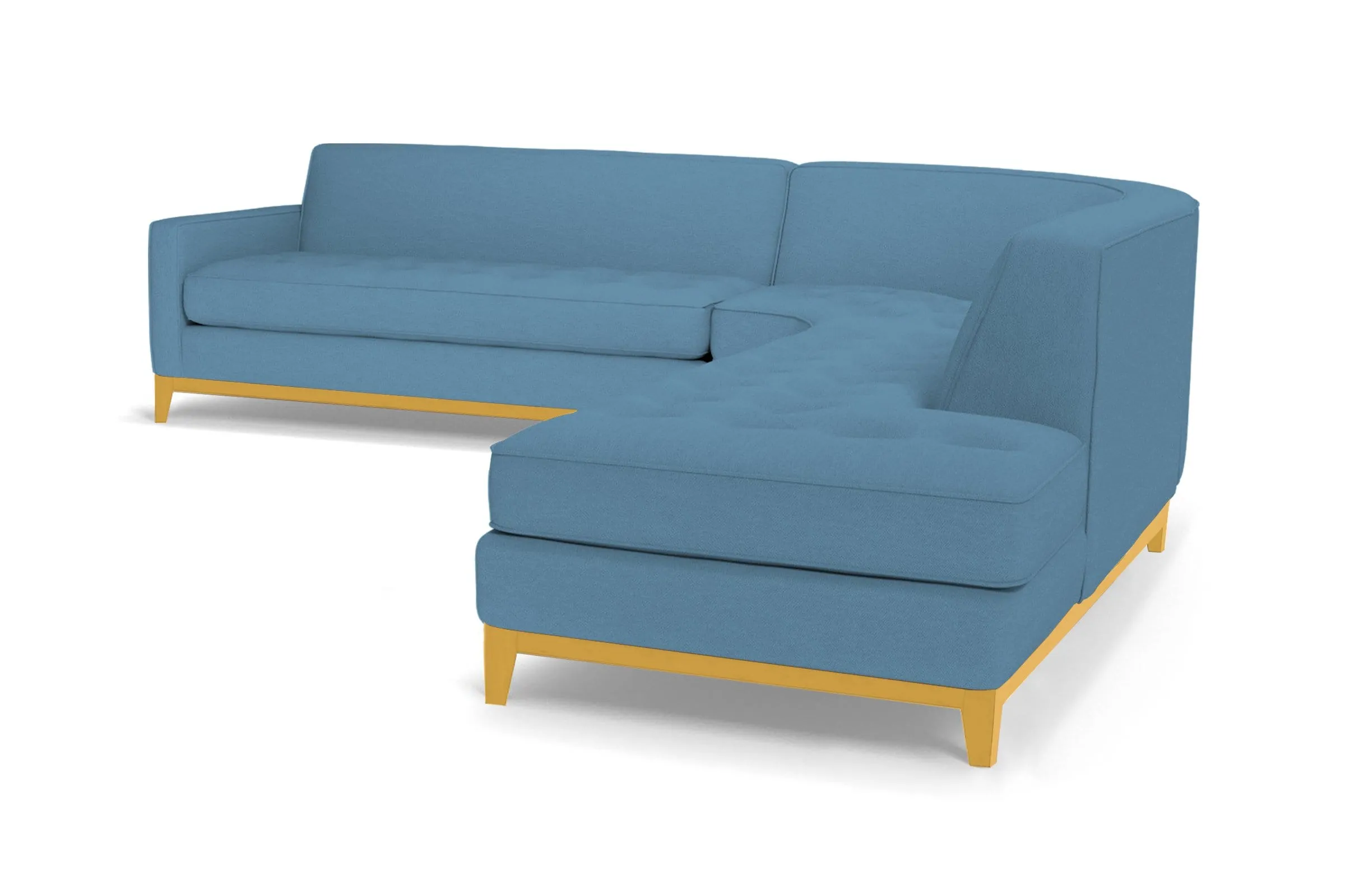 Monroe Drive 3pc Sleeper Sectional :: Leg Finish: Natural / Configuration: RAF - Chaise on the Right / Sleeper Option: Deluxe Innerspring Mattress