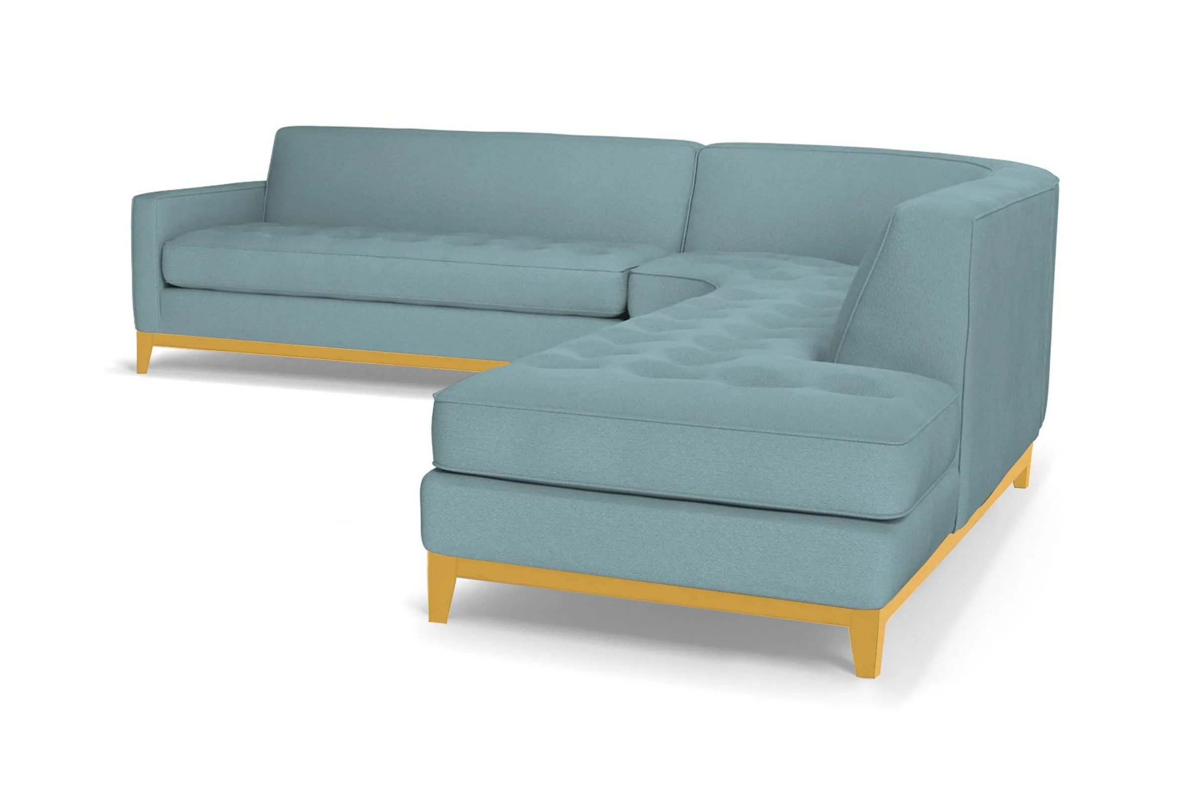 Monroe Drive 3pc Sleeper Sectional :: Leg Finish: Natural / Configuration: RAF - Chaise on the Right / Sleeper Option: Deluxe Innerspring Mattress