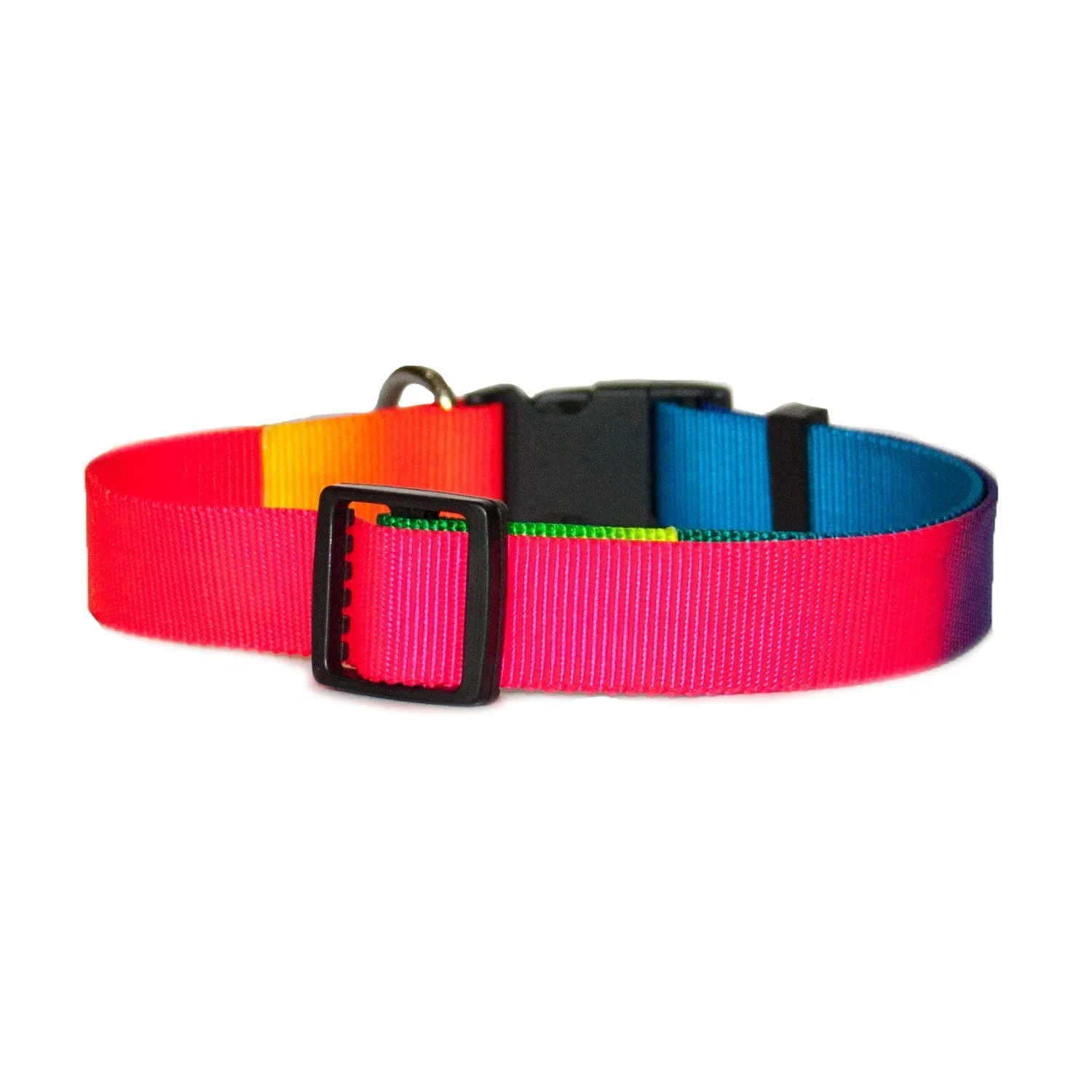 Rainbow Nylon Neck Adjustable Dog Collar