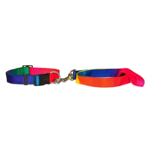 Rainbow Nylon Neck Adjustable Dog Collar