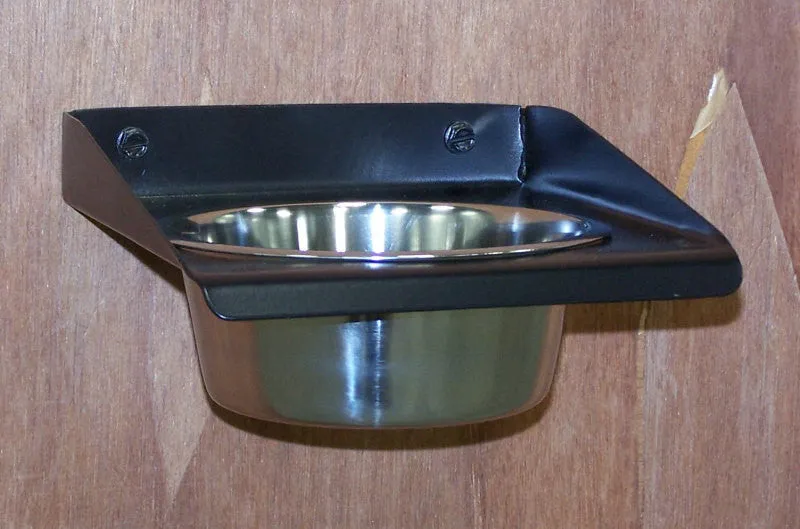 Single pint bowl wall mounted metal feeder toy breed dog or cat size