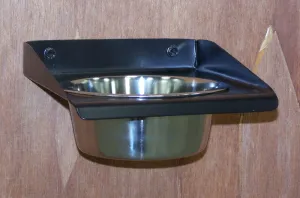 Single pint bowl wall mounted metal feeder toy breed dog or cat size